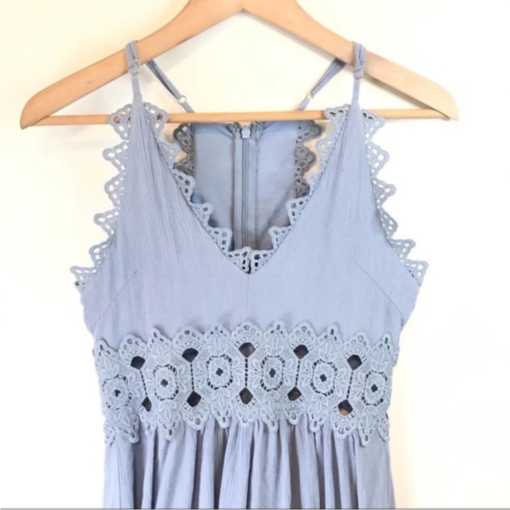 Lulu’s This is Love Sky Blue Lace Cutout • maxi dress • lace • sundress - Picture 6 of 11